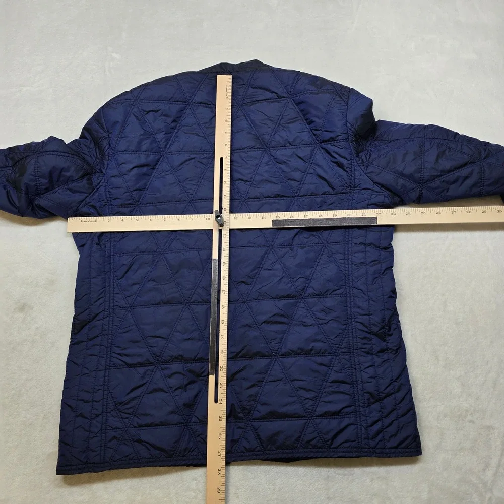 TALLIA‎ Quilted Bomber Jacket Mens Large Navy Blue Zip Lightweight Nylon